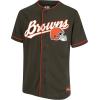 imageUltra Game Adults NFL Official Button Down Baseball Mesh Jersey ShirtCleveland Browns