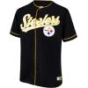 imageUltra Game Adults NFL Official Button Down Baseball Mesh Jersey ShirtPittsburgh Steelers