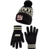 imageUltra Game Adults NFL Official Super Soft Cable Knit Winter Beanie Knit Hat with Warm Touch Screen GlovesBlack