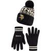 imageUltra Game Adults NFL Official Super Soft Cable Knit Winter Beanie Knit Hat with Warm Touch Screen GlovesBlack