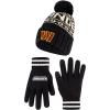 imageUltra Game Adults NFL Official Super Soft Cable Knit Winter Beanie Knit Hat with Warm Touch Screen GlovesBlack
