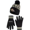imageUltra Game Adults NFL Official Super Soft Cable Knit Winter Beanie Knit Hat with Warm Touch Screen GlovesBlack