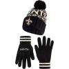 imageUltra Game Adults NFL Official Super Soft Cable Knit Winter Beanie Knit Hat with Warm Touch Screen GlovesBlack