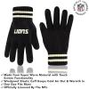 imageUltra Game Adults NFL Official Super Soft Cable Knit Winter Beanie Knit Hat with Warm Touch Screen GlovesBlack