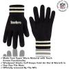 imageUltra Game Adults NFL Official Super Soft Cable Knit Winter Beanie Knit Hat with Warm Touch Screen GlovesBlack