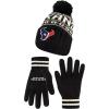 imageUltra Game Adults NFL Official Super Soft Cable Knit Winter Beanie Knit Hat with Warm Touch Screen GlovesBlack