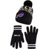 imageUltra Game Adults NFL Official Super Soft Cable Knit Winter Beanie Knit Hat with Warm Touch Screen GlovesBlack