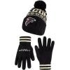 imageUltra Game Adults NFL Official Super Soft Cable Knit Winter Beanie Knit Hat with Warm Touch Screen GlovesBlack