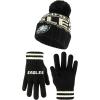 imageUltra Game Adults NFL Official Super Soft Cable Knit Winter Beanie Knit Hat with Warm Touch Screen GlovesBlack