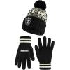 imageUltra Game Adults NFL Official Super Soft Cable Knit Winter Beanie Knit Hat with Warm Touch Screen GlovesBlack