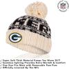 imageUltra Game Adults NFL Official Super Soft Cable Knit Winter Beanie Knit Hat with Warm Touch Screen GlovesNatural