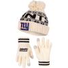 imageUltra Game Adults NFL Official Super Soft Cable Knit Winter Beanie Knit Hat with Warm Touch Screen GlovesNatural