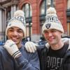 imageUltra Game Adults NFL Official Super Soft Cable Knit Winter Beanie Knit Hat with Warm Touch Screen GlovesNatural