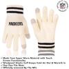 imageUltra Game Adults NFL Official Super Soft Cable Knit Winter Beanie Knit Hat with Warm Touch Screen GlovesNatural