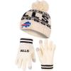 imageUltra Game Adults NFL Official Super Soft Cable Knit Winter Beanie Knit Hat with Warm Touch Screen GlovesNatural