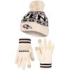 imageUltra Game Adults NFL Official Super Soft Cable Knit Winter Beanie Knit Hat with Warm Touch Screen GlovesNatural