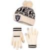 imageUltra Game Adults NFL Official Super Soft Cable Knit Winter Beanie Knit Hat with Warm Touch Screen GlovesNatural