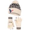 imageUltra Game Adults NFL Official Super Soft Cable Knit Winter Beanie Knit Hat with Warm Touch Screen GlovesNatural