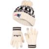 imageUltra Game Adults NFL Official Super Soft Cable Knit Winter Beanie Knit Hat with Warm Touch Screen GlovesNatural