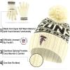 imageUltra Game Adults NFL Official Super Soft Cable Knit Winter Beanie Knit Hat with Warm Touch Screen GlovesNatural