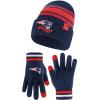 imageUltra Game Adults NFL Official Super Soft Team Stripe Winter Beanie Knit Hat with Extra Warm Touch Screen GlovesTeam Color