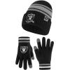 imageUltra Game Adults NFL Official Super Soft Team Stripe Winter Beanie Knit Hat with Extra Warm Touch Screen GlovesTeam Color