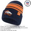 imageUltra Game Adults NFL Official Super Soft Team Stripe Winter Beanie Knit Hat with Extra Warm Touch Screen GlovesTeam Color