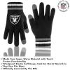imageUltra Game Adults NFL Official Super Soft Team Stripe Winter Beanie Knit Hat with Extra Warm Touch Screen GlovesTeam Color