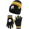 imageUltra Game Adults NFL Official Super Soft Team Stripe Winter Beanie Knit Hat with Extra Warm Touch Screen GlovesTeam Color