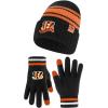 imageUltra Game Adults NFL Official Super Soft Team Stripe Winter Beanie Knit Hat with Extra Warm Touch Screen GlovesTeam Color
