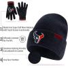 imageUltra Game Adults NFL Official Super Soft Team Stripe Winter Beanie Knit Hat with Extra Warm Touch Screen GlovesTeam Color