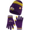 imageUltra Game Adults NFL Official Super Soft Team Stripe Winter Beanie Knit Hat with Extra Warm Touch Screen GlovesTeam Color