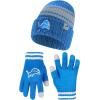 imageUltra Game Adults NFL Official Super Soft Team Stripe Winter Beanie Knit Hat with Extra Warm Touch Screen GlovesTeam Color