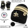 imageUltra Game Adults NFL Official Super Soft Team Stripe Winter Beanie Knit Hat with Extra Warm Touch Screen GlovesTeam Color