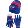 imageUltra Game Adults NFL Official Super Soft Team Stripe Winter Beanie Knit Hat with Extra Warm Touch Screen GlovesTeam Color