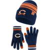 imageUltra Game Adults NFL Official Super Soft Team Stripe Winter Beanie Knit Hat with Extra Warm Touch Screen GlovesTeam Color
