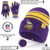 imageUltra Game Adults NFL Official Super Soft Team Stripe Winter Beanie Knit Hat with Extra Warm Touch Screen GlovesTeam Color
