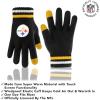 imageUltra Game Adults NFL Official Super Soft Team Stripe Winter Beanie Knit Hat with Extra Warm Touch Screen GlovesTeam Color