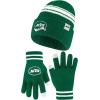 imageUltra Game Adults NFL Official Super Soft Team Stripe Winter Beanie Knit Hat with Extra Warm Touch Screen GlovesTeam Color
