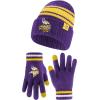 imageUltra Game Adults NFL Official Super Soft Team Stripe Winter Beanie Knit Hat with Extra Warm Touch Screen GlovesTeam Color