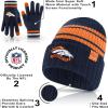 imageUltra Game Adults NFL Official Super Soft Team Stripe Winter Beanie Knit Hat with Extra Warm Touch Screen GlovesTeam Color