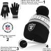 imageUltra Game Adults NFL Official Super Soft Winter Beanie Knit Hat With Warm Touch Screen GlovesTeam Color 1