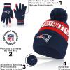 imageUltra Game Adults NFL Official Super Soft Winter Beanie Knit Hat With Warm Touch Screen GlovesTeam Color 1