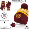 imageUltra Game Adults NFL Official Super Soft Winter Beanie Knit Hat With Warm Touch Screen GlovesTeam Color 1