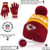 imageUltra Game Adults NFL Official Super Soft Winter Beanie Knit Hat With Warm Touch Screen GlovesTeam Color 1