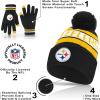 imageUltra Game Adults NFL Official Super Soft Winter Beanie Knit Hat With Warm Touch Screen GlovesTeam Color 1
