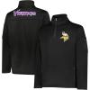 imageUltra Game Mens NFL Official QuarterZip Fleece Pullover Sweatshirt with Zipper PocketsBlack