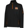 imageUltra Game Mens NFL Official QuarterZip Fleece Pullover Sweatshirt with Zipper PocketsBlack