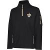 imageUltra Game Mens NFL Official QuarterZip Fleece Pullover Sweatshirt with Zipper PocketsBlack