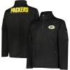 imageUltra Game Mens NFL Official QuarterZip Fleece Pullover Sweatshirt with Zipper PocketsBlack